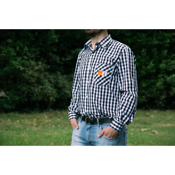 Camisa Negra y Blanca KWS hombre